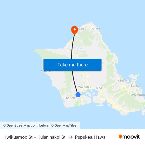 Iwikuamoo St + Kulanihakoi St to Pupukea, Hawaii map