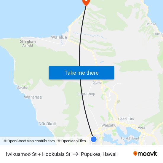 Iwikuamoo St + Hookulaia St to Pupukea, Hawaii map