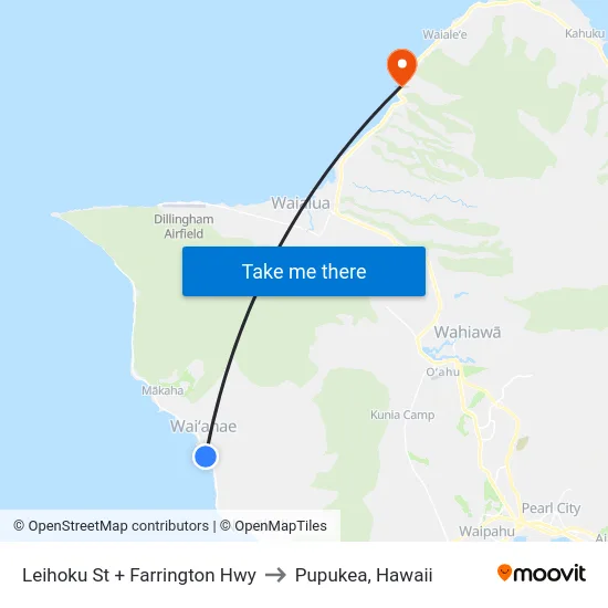 Leihoku St + Farrington Hwy to Pupukea, Hawaii map