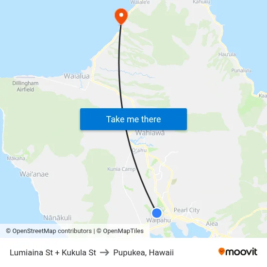 Lumiaina St + Kukula St to Pupukea, Hawaii map
