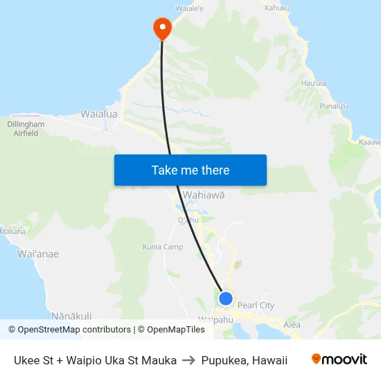 Ukee St + Waipio Uka St Mauka to Pupukea, Hawaii map