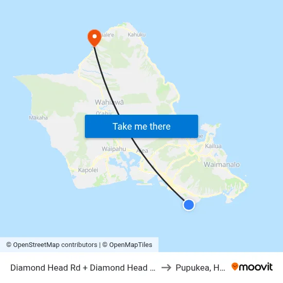 Diamond Head Rd + Diamond Head Lighthouse to Pupukea, Hawaii map