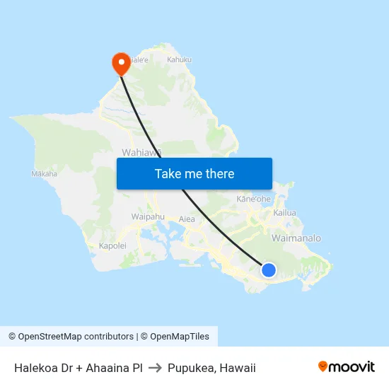 Halekoa Dr + Ahaaina Pl to Pupukea, Hawaii map