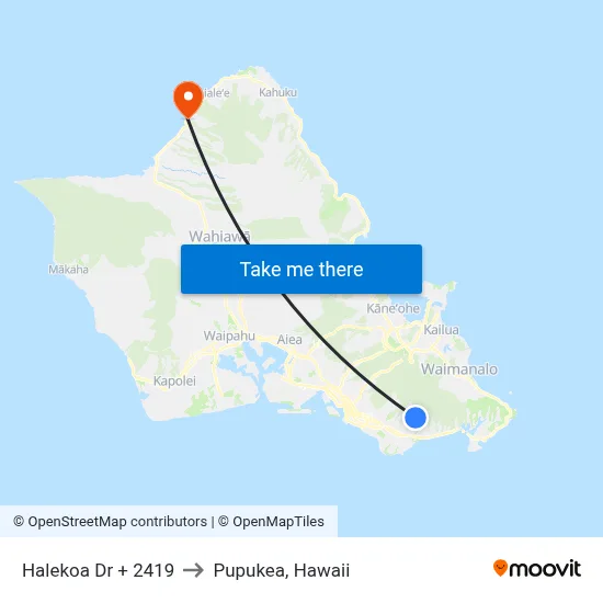 Halekoa Dr + 2419 to Pupukea, Hawaii map