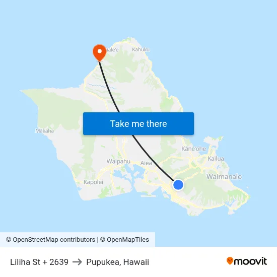 Liliha St + 2639 to Pupukea, Hawaii map