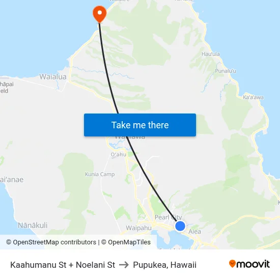 Kaahumanu St + Noelani St to Pupukea, Hawaii map