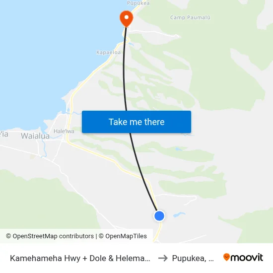 Kamehameha Hwy + Dole & Helemano Plantations to Pupukea, Hawaii map
