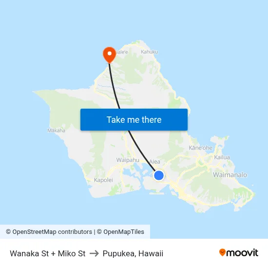 Wanaka St + Miko St to Pupukea, Hawaii map