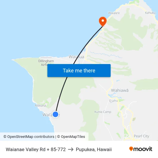 Waianae Valley Rd + 85-772 to Pupukea, Hawaii map