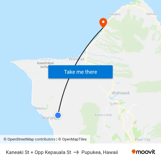Kaneaki St + Opp Kepauala St to Pupukea, Hawaii map