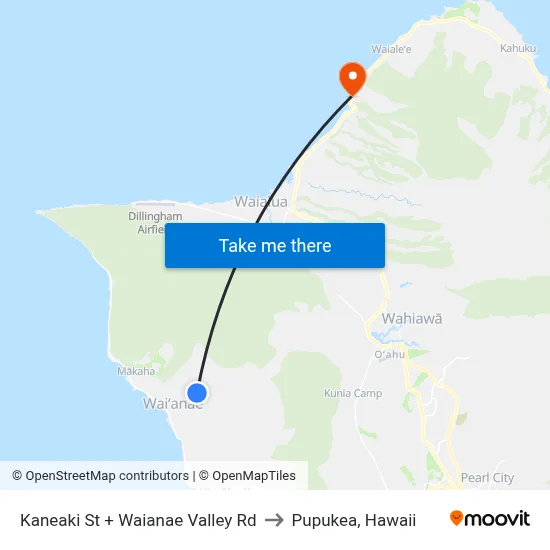 Kaneaki St + Waianae Valley Rd to Pupukea, Hawaii map