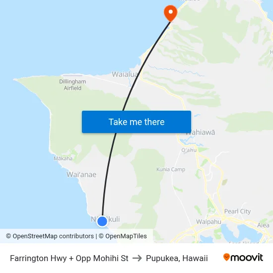 Farrington Hwy + Opp Mohihi St to Pupukea, Hawaii map