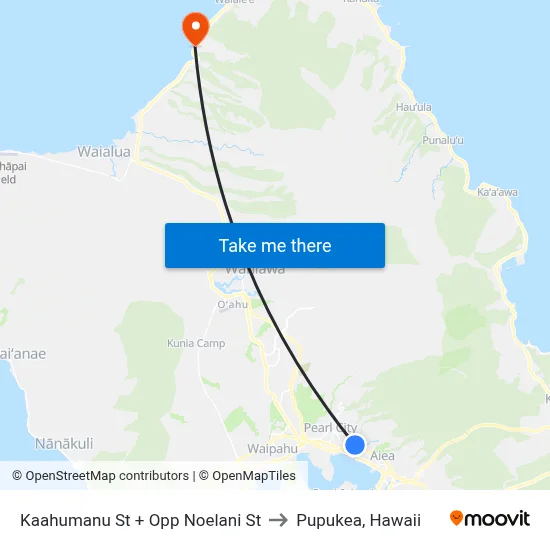 Kaahumanu St + Opp Noelani St to Pupukea, Hawaii map