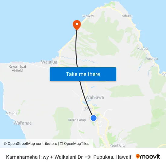 Kamehameha Hwy + Waikalani Dr to Pupukea, Hawaii map