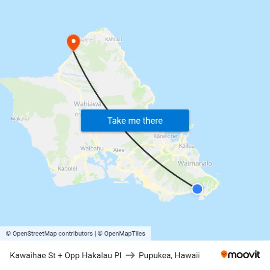 Kawaihae St + Opp Hakalau Pl to Pupukea, Hawaii map