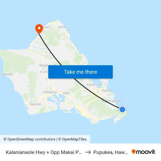 Kalanianaole Hwy + Opp Makai Pier to Pupukea, Hawaii map