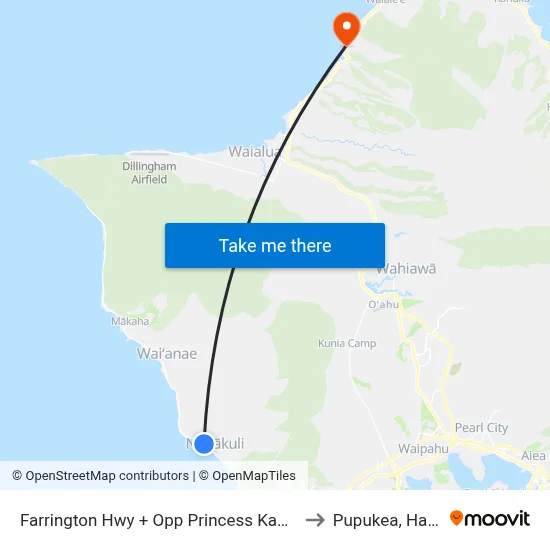 Farrington Hwy + Opp Princess Kahanu Av to Pupukea, Hawaii map