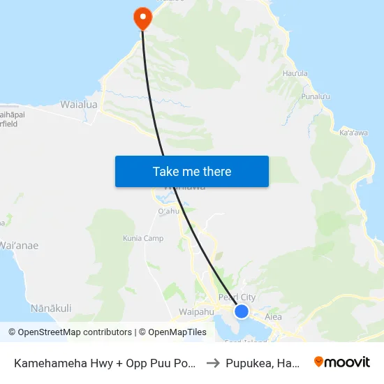 Kamehameha Hwy + Opp Puu Poni St to Pupukea, Hawaii map