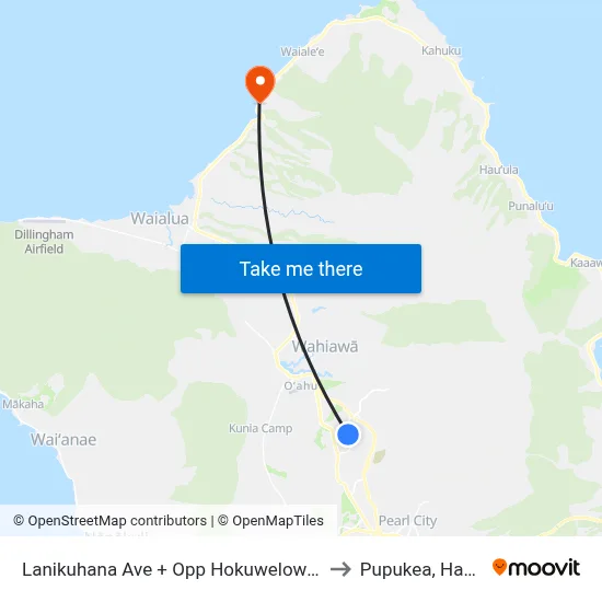 Lanikuhana Ave + Opp Hokuwelowelo Pl to Pupukea, Hawaii map