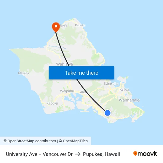 University Ave + Vancouver Dr to Pupukea, Hawaii map