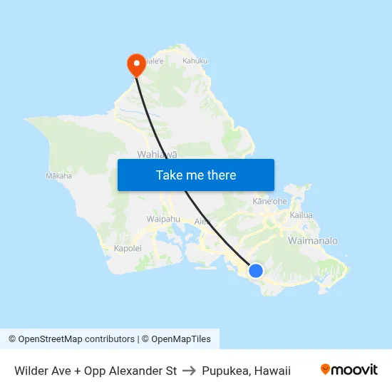 Wilder Ave + Opp Alexander St to Pupukea, Hawaii map