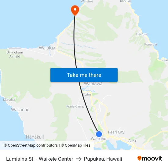 Lumiaina St + Waikele Center to Pupukea, Hawaii map