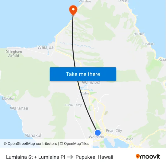 Lumiaina St + Lumiaina Pl to Pupukea, Hawaii map