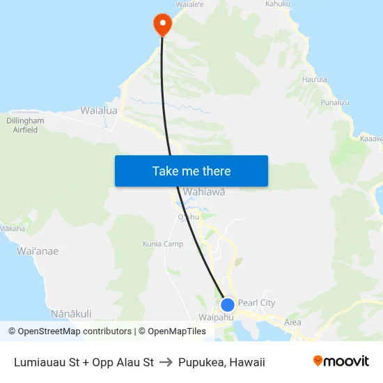 Lumiauau St + Opp Alau St to Pupukea, Hawaii map