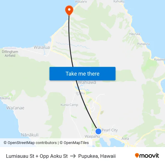 Lumiauau St + Opp Aoku St to Pupukea, Hawaii map