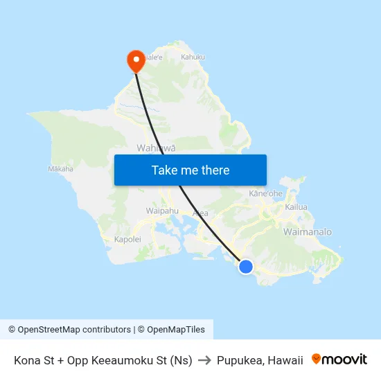 Kona St + Opp Keeaumoku St (Ns) to Pupukea, Hawaii map