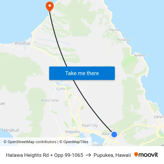 Halawa Heights Rd + Opp 99-1065 to Pupukea, Hawaii map