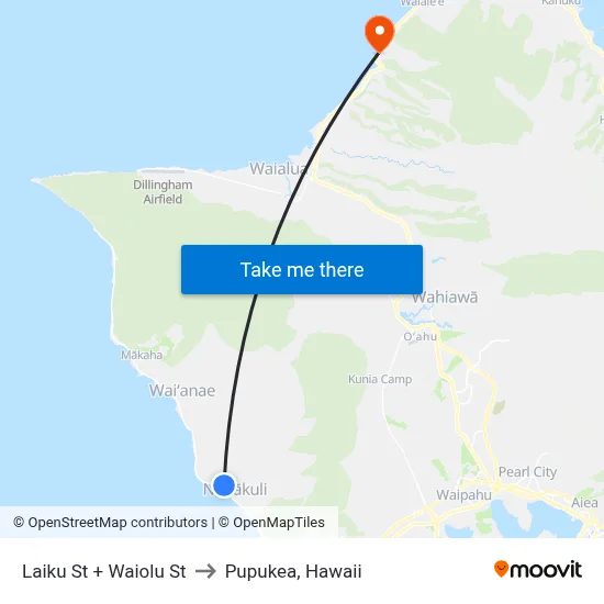 Laiku St + Waiolu St to Pupukea, Hawaii map