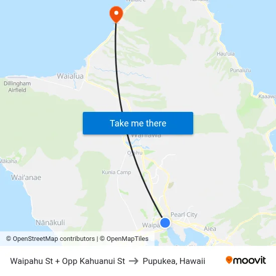 Waipahu St + Opp Kahuanui St to Pupukea, Hawaii map