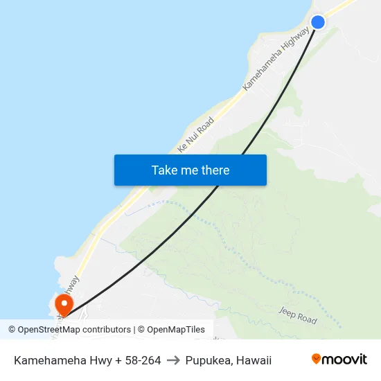 Kamehameha Hwy + 58-264 to Pupukea, Hawaii map