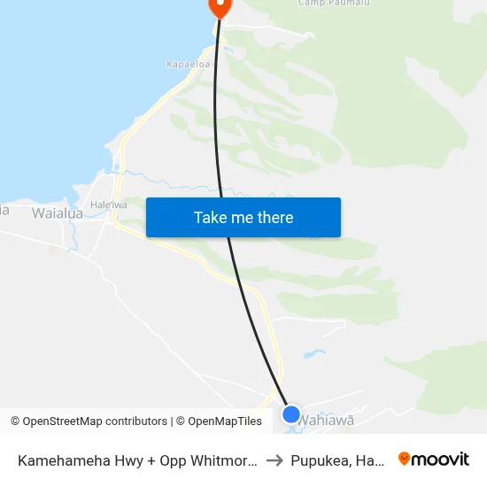 Kamehameha Hwy + Opp Whitmore Ave to Pupukea, Hawaii map