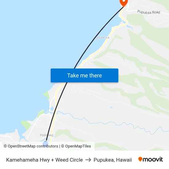 Kamehameha Hwy + Weed Circle to Pupukea, Hawaii map