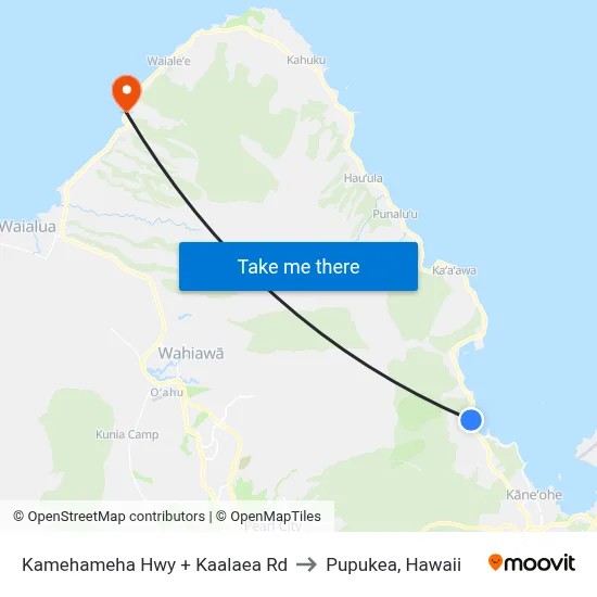 Kamehameha Hwy + Kaalaea Rd to Pupukea, Hawaii map