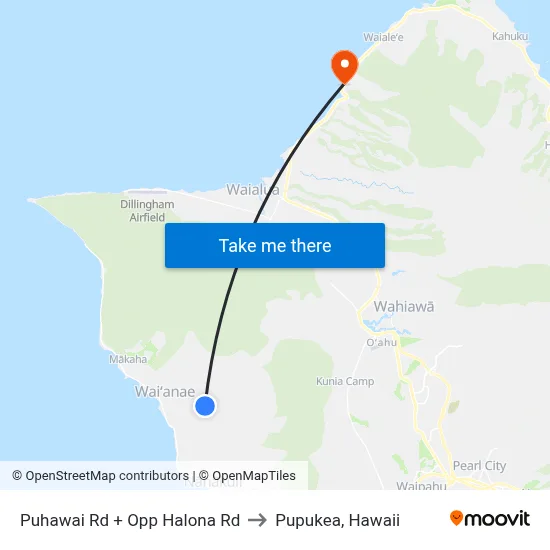 Puhawai Rd + Opp Halona Rd to Pupukea, Hawaii map