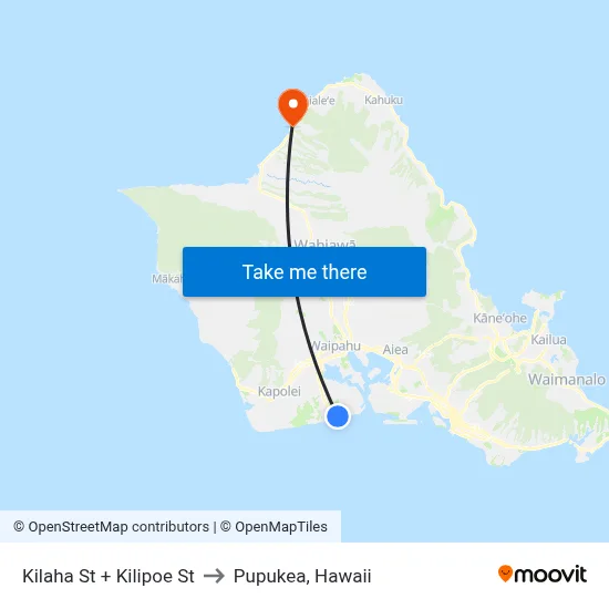 Kilaha St + Kilipoe St to Pupukea, Hawaii map