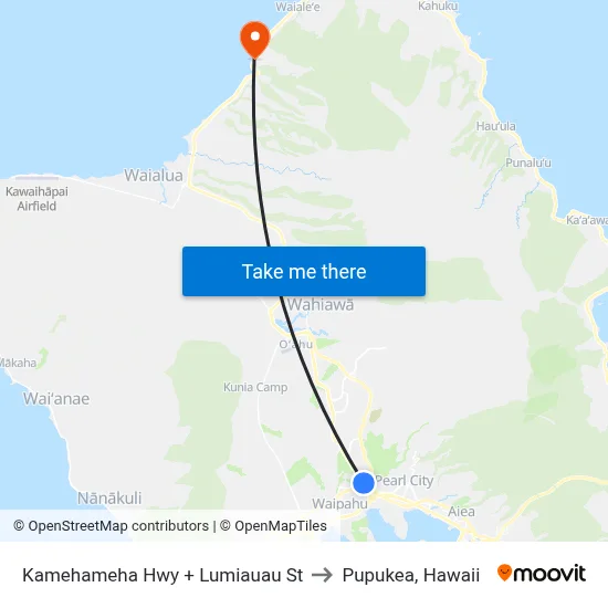 Kamehameha Hwy + Lumiauau St to Pupukea, Hawaii map