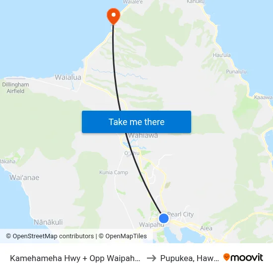Kamehameha Hwy + Opp Waipahu St to Pupukea, Hawaii map