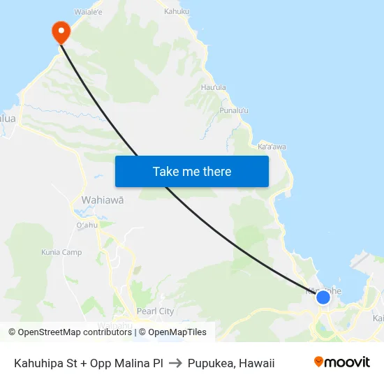 Kahuhipa St + Opp Malina Pl to Pupukea, Hawaii map