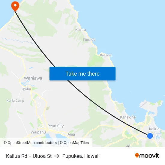 Kailua Rd + Uluoa St to Pupukea, Hawaii map