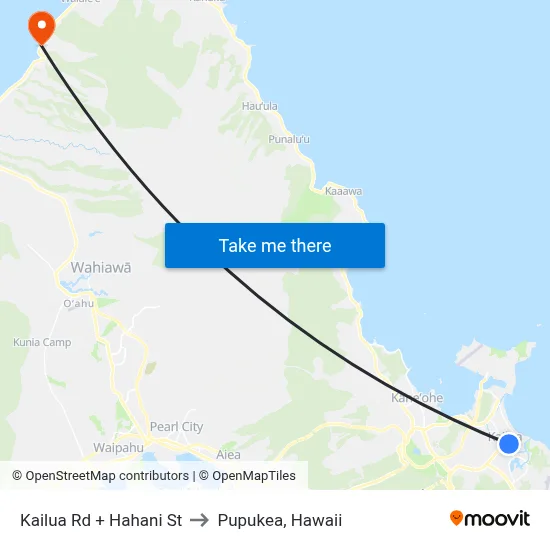Kailua Rd + Hahani St to Pupukea, Hawaii map