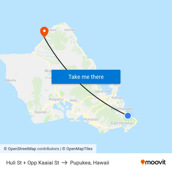 Huli St + Opp Kaaiai St to Pupukea, Hawaii map