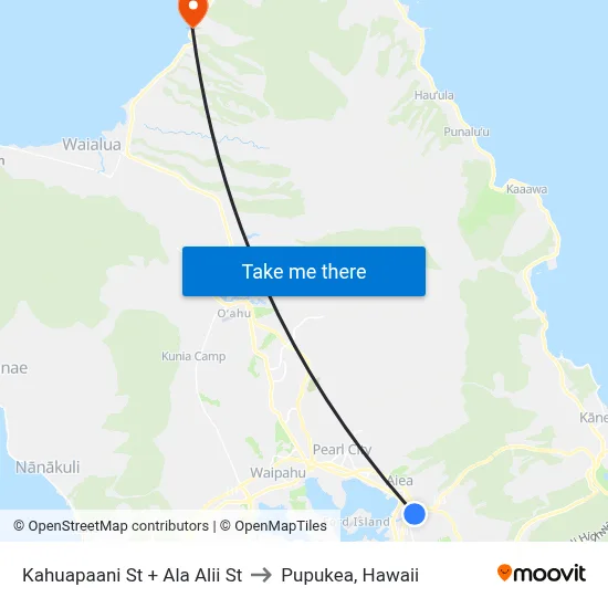 Kahuapaani St + Ala Alii St to Pupukea, Hawaii map