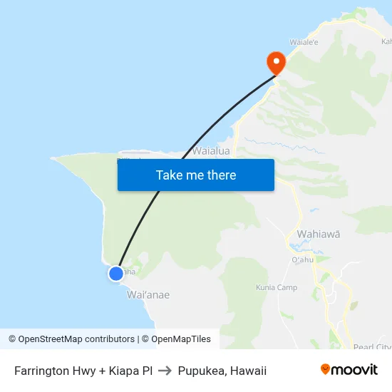 Farrington Hwy + Kiapa Pl to Pupukea, Hawaii map