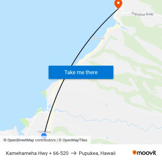 Kamehameha Hwy + 66-520 to Pupukea, Hawaii map