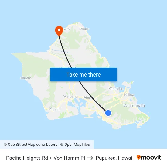 Pacific Heights Rd + Von Hamm Pl to Pupukea, Hawaii map