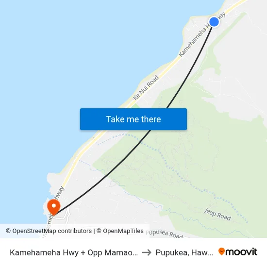 Kamehameha Hwy + Opp Mamao St to Pupukea, Hawaii map
